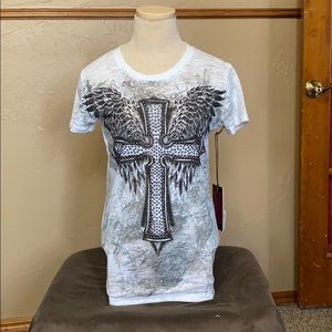 Cross burnout t-shirt